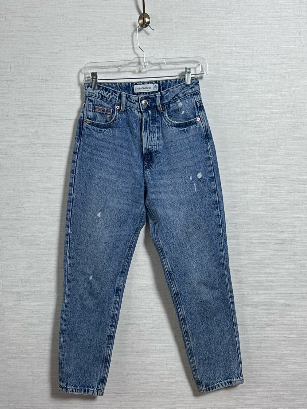 Stradivarius High Rise Distressed Mom Jeans Size 2